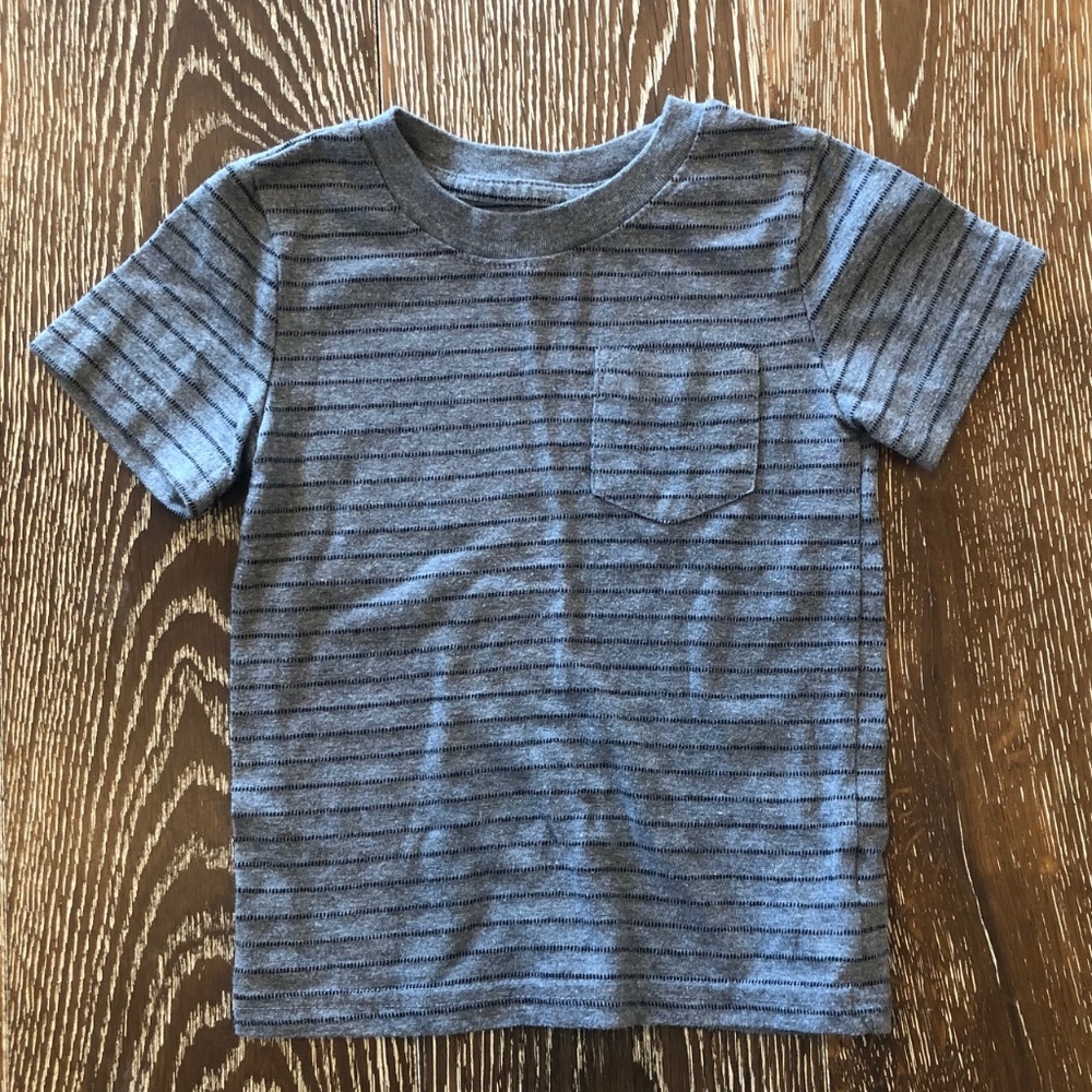 Cat & Jack Grey Shirt with Black Stripes